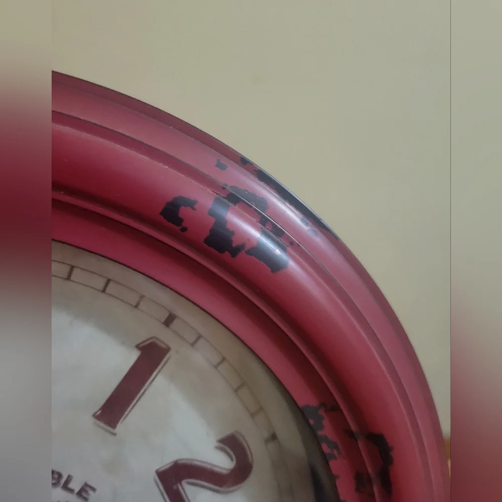 Sterling & Noble Clock Co Red Vintage-Style Wall Clock Rustic Retro